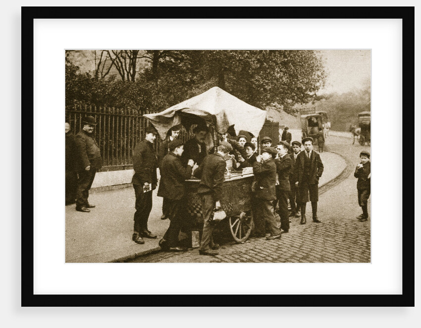 Children buying ice-cream from an Italian trader by Anonymous