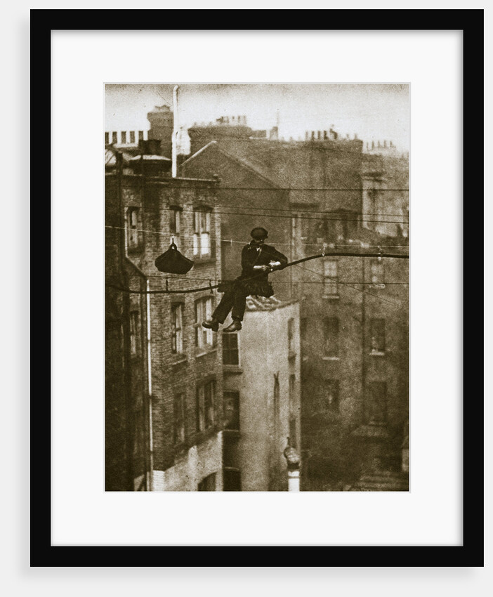 Inspecting a telephone cable between Conduit and Maddox Streets by Anonymous