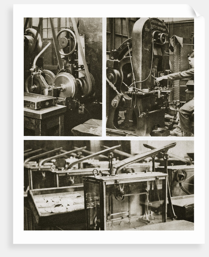 Money making; stamping and milling the disks and weighing the finished coins by Anonymous