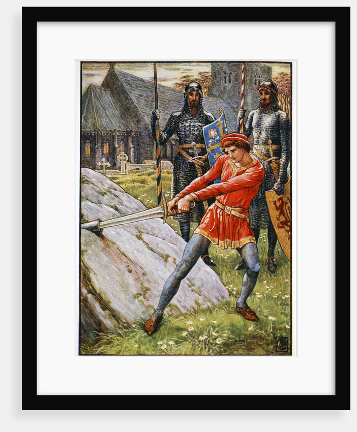 Arthur Draws the Sword from the Stone by Anonymous