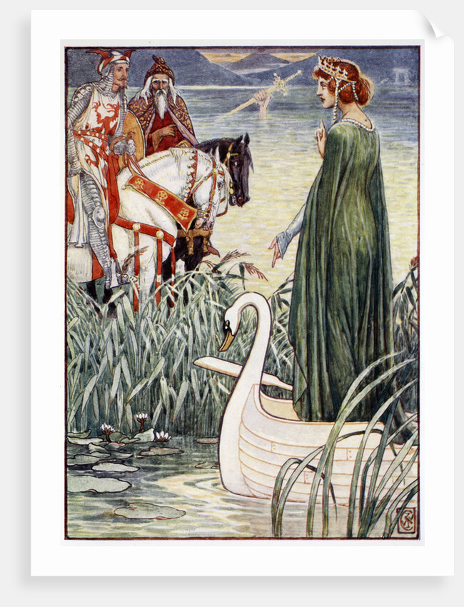 King Arthur asks the Lady of the Lake for the sword Excalibur by Anonymous