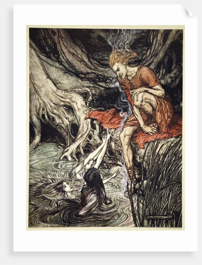 The Rhine's pure gleaming children told me of their sorrow by Arthur Rackham