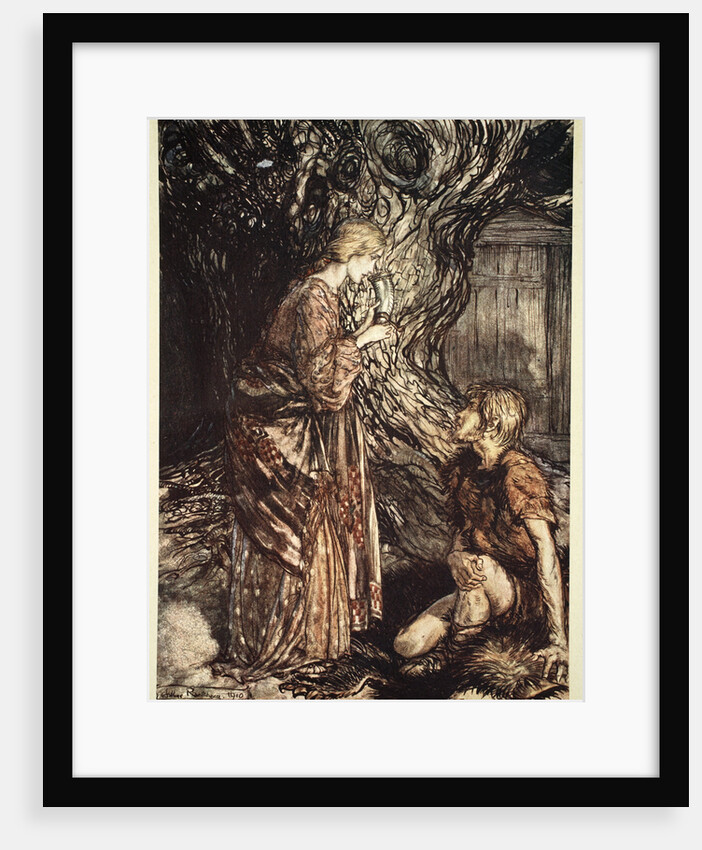 This healing and honeyed draught of Mead deign to accept from me by Arthur Rackham