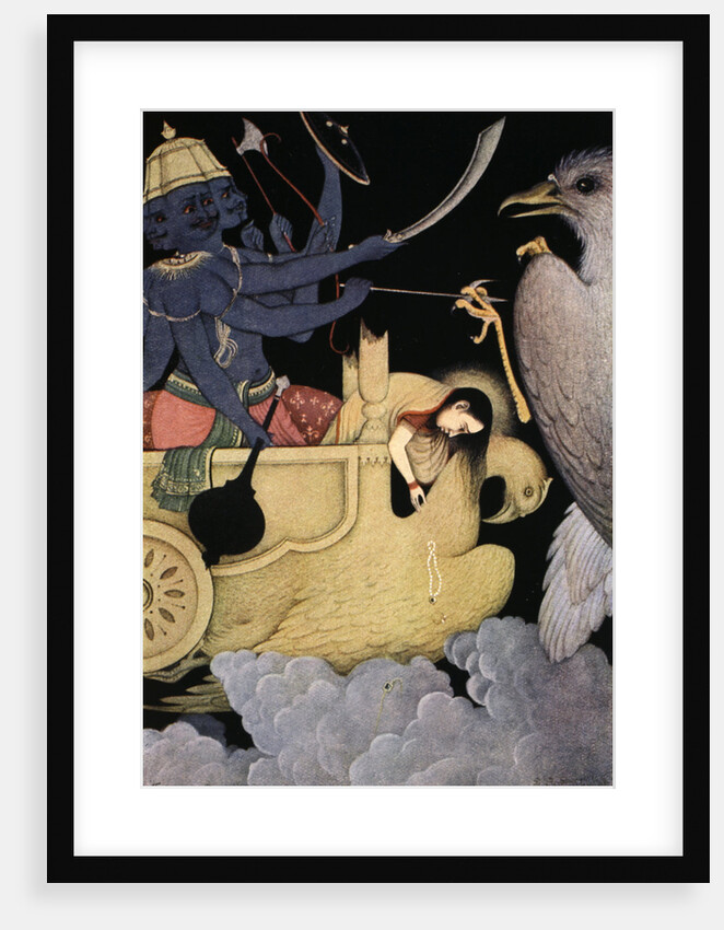 Ravana fighting with Jatayu by K Venkatappa