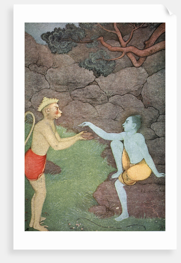 Rama sending his signet-ring to Sita by K Venkatappa