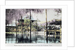 Wisteria blossom over the pond in the Kameido Temple Gardens by Anonymous