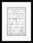 Reproduction of the signatures of the Tudors and members of their court by Sarah