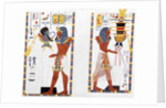 Two murals from the tombs of the Kings of Thebes, discovered by G Belzoni by Anonymous