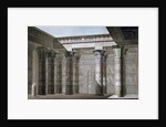 Interior view from the portico of the Grand Temple on the island of Philae by Antoine Phelippeaux