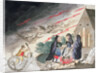 Three witches in a graveyard by Anonymous