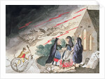 Three witches in a graveyard by Anonymous