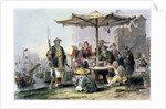 Rice Sellers at the Military Station of Tong-Chang-Too by Thomas Allom