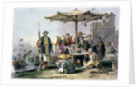 Rice Sellers at the Military Station of Tong-Chang-Too by Thomas Allom