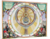 Map showing Tycho Brahe's system of planetary orbits by Andreas Cellarius