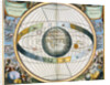 Map showing Tycho Brahe's system of planetary orbits around the Earth by Andreas Cellarius