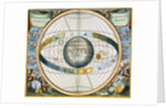 Map showing Tycho Brahe's system of planetary orbits around the Earth by Andreas Cellarius