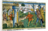 David defeats Goliath and meets Saul by Anonymous