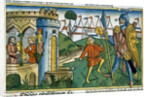 David defeats Goliath and meets Saul by Anonymous