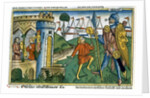 David defeats Goliath and meets Saul by Anonymous