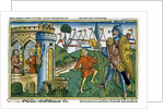 David defeats Goliath and meets Saul by Anonymous