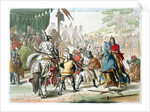 Knights duelling on foot in a tournament by G Lago