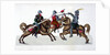 Three knights jousting at a tournament by Friedrich Martin von Reibisch