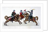 Three knights jousting at a tournament by Friedrich Martin von Reibisch