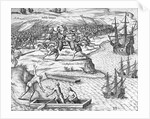 Battle in Jamaica between Christopher Columbus and Francisco Poraz by Theodore de Bry