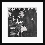 Alexander Graham Bell makes the first telephone call between New York and Chicago by Anonymous