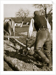 A farmer at work, ploughing a field by Anonymous