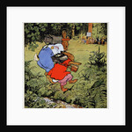 Jumping a stream on the way to school by Fritz Kock-Gotha