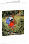 Jumping a stream on the way to school by Fritz Kock-Gotha