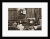 People watching an early television transmission by Anonymous