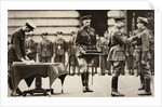 King George V awarding the Victoria Cross to Private Wilfred Edwards by Anonymous