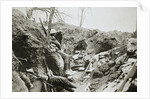 British troops resting in a captured German trench by Anonymous