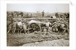 Manoeuvring a big gun in the mud by Anonymous