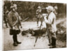 Cameraman filming a wounded soldier by Anonymous