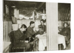 British soldiers in a captured German dugout by Anonymous