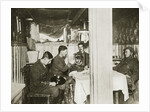British soldiers in a captured German dugout by Anonymous