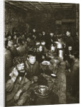 Russian manual labourers eating a meal by Anonymous