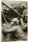 German soldiers manning a machine gun by Anonymous