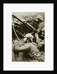 German soldiers manning a machine gun by Anonymous