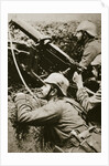 German soldiers manning a machine gun by Anonymous