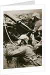 German soldiers manning a machine gun by Anonymous