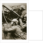 German soldiers manning a machine gun by Anonymous