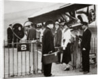 Ford Trimotor plane about to depart from an airfield by Anonymous