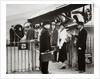 Ford Trimotor plane about to depart from an airfield by Anonymous