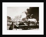 The wreckage-strewn Naval Air Station, Pearl Harbour by Anonymous