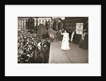 Christabel Pankhurst, British suffragette, addressing a crowd in Trafalgar Square by Anonymous