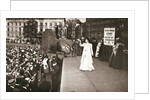 Christabel Pankhurst, British suffragette, addressing a crowd in Trafalgar Square by Anonymous